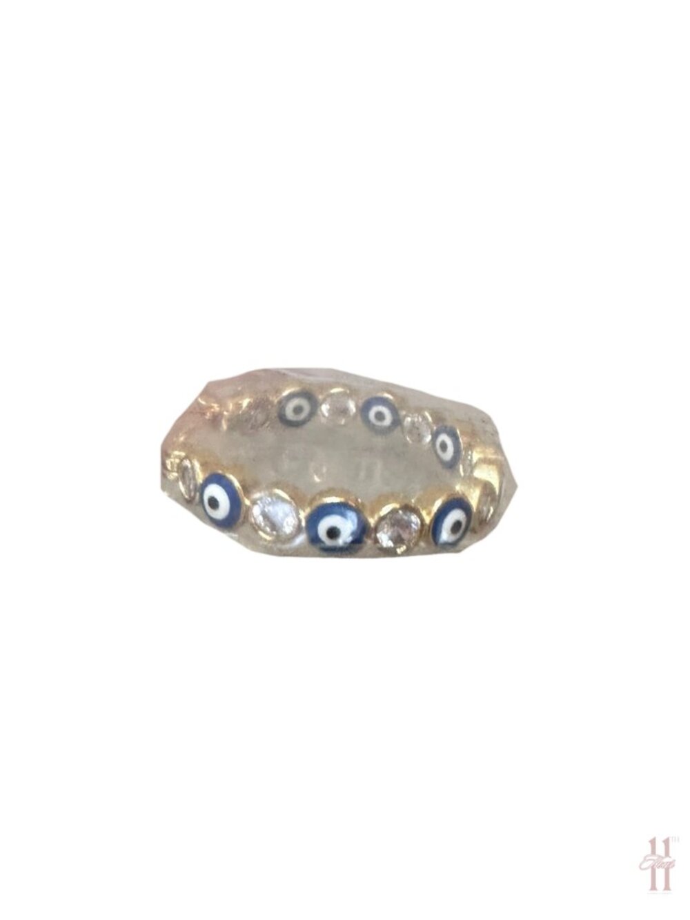 NEW Evil Eye Rhinestone Gold Hoop Earrings Pair